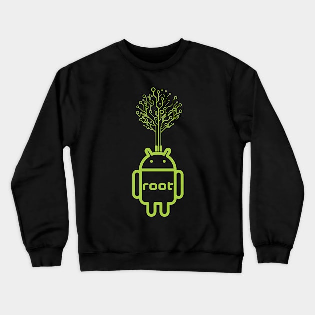 Android Root Crewneck Sweatshirt by BeerYeast